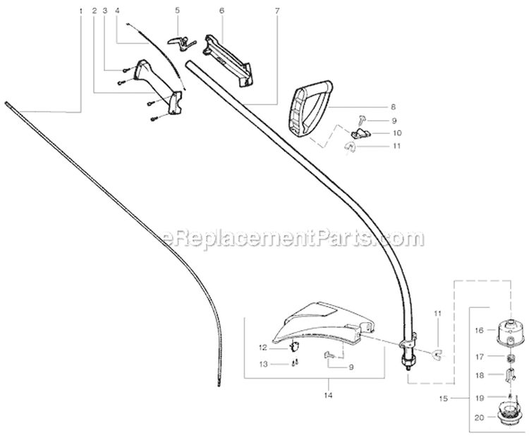 Page F Diagram and Parts List for FEATHERLITE Type 4 Weed Eater Trimmer